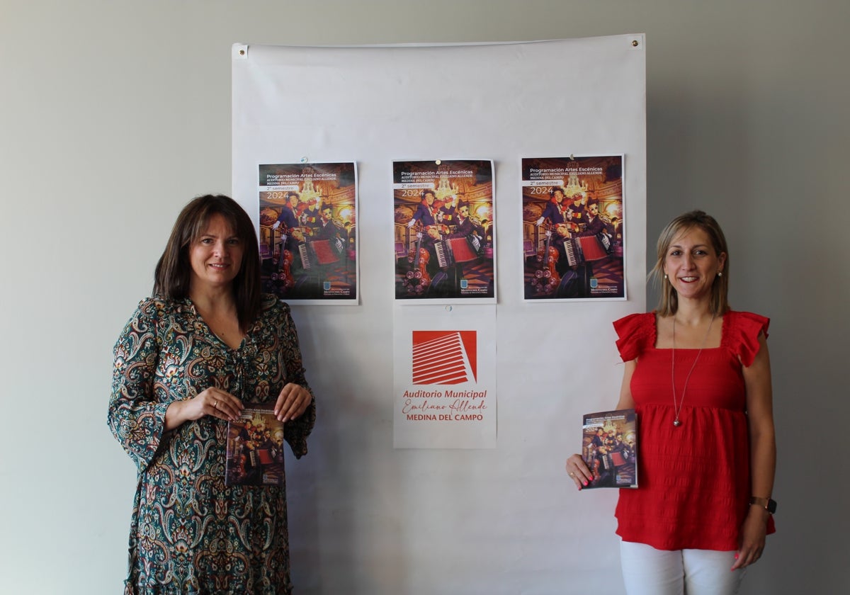 María Guerrero y Cristina Aranda en la presentación de la programación del segundo semestre del Auditorio de Medina del Campo