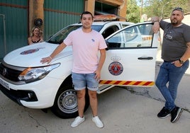 Tres de los voluntarios de la agrupación de Protección Civil de Segovia.