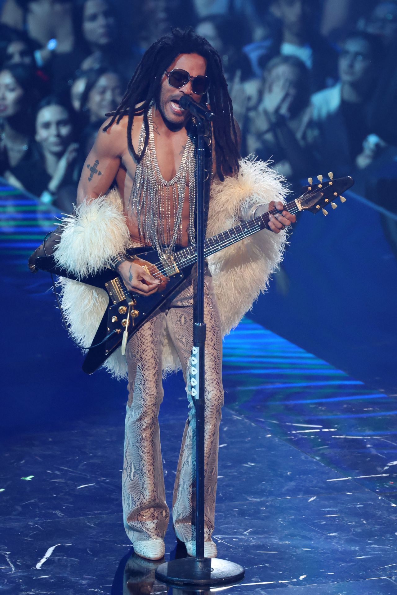 Lenny Kravitz, durante la actuación .