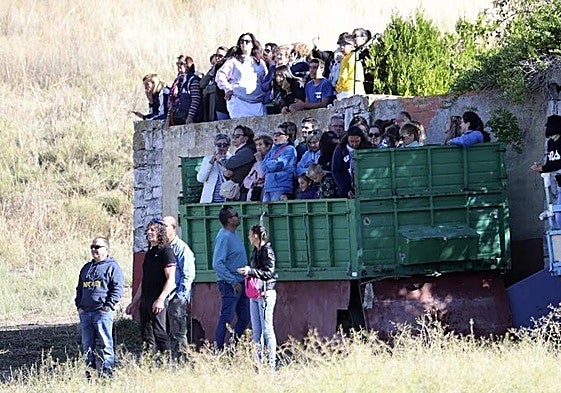 Un momento del encierro celebrado este sábado en Arrabal de Portillo.