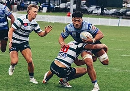 Marcel Faaofo, en acción durante un partido de rugby.