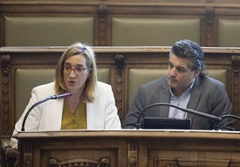 Los concejales de Toma la Palabra, Rocío Anguita y Jonathan Racionero, en un pleno anterior.