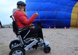 Elisabetta Salimbeni, antes de cumplir su sueño de volar en globo.