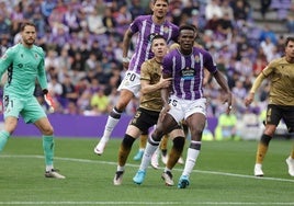 Juma, durante el partido frente a la Real Sociedad en el José Zorrilla.