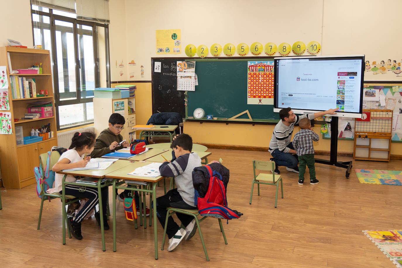 El aula de Bolaños de Campos, integrada en el CRA Campos de Castilla, que permanece abierta con cuatro alumnos.