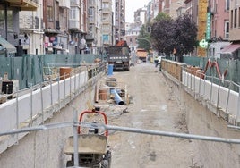 Obras en la calle Labradores de Valladolid