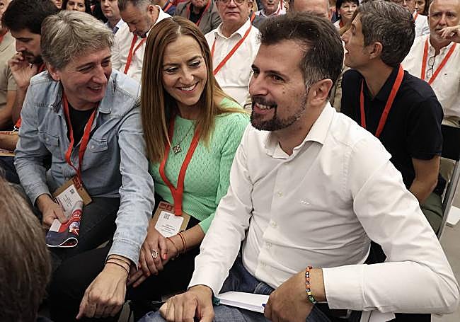 Luis Tudanca y Virginia Barcones, en el último comité federal celebrado en la madrileña sede de Ferraz.