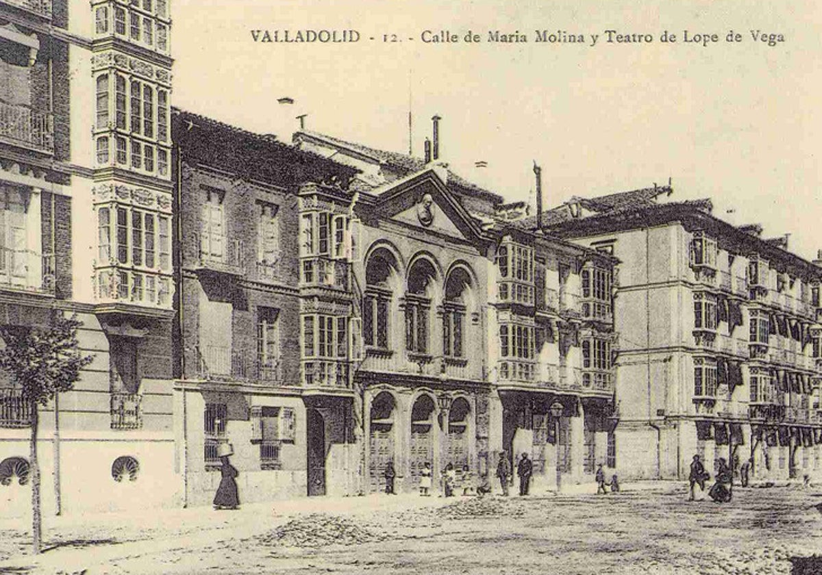 Calle de María de Molina y Teatro Lope de Vega a finales del siglo XIX.