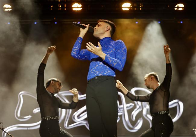 Dulzaron, durante el concierto en la Plaza Mayor en las pasadas fiestas de la Virgen de San Lorenzo.