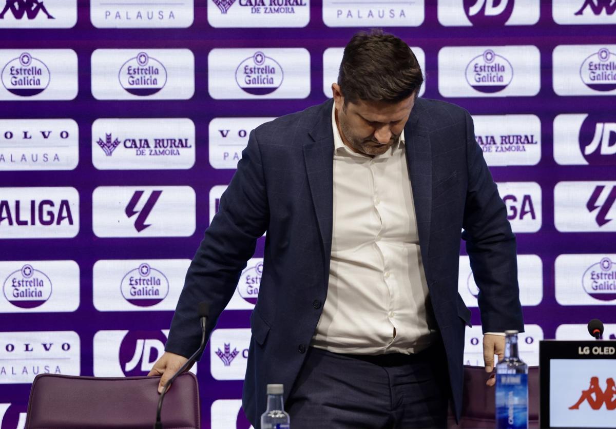 Domingo Catoira, en sala de prensa del estadio Zorrilla.