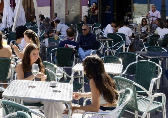 Terrazas abarrotadas en Valladolid la segunda semana del pasado septiembre.