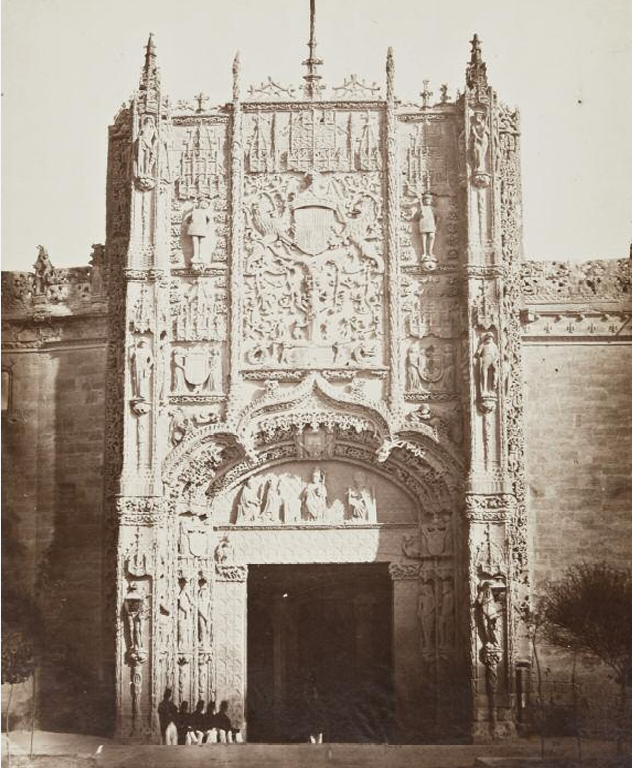 La fachada del Colegio de San Gregorio de Valladolid, en 1858 capturada por Charles Cliford.