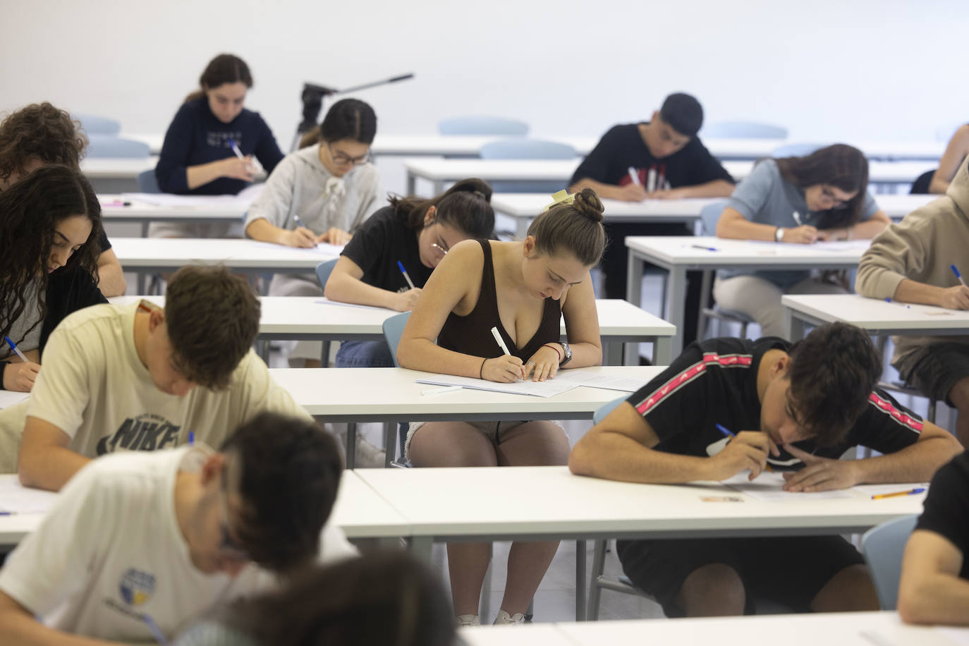 Alumnos de Valladolid durante la Ebau.