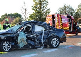 Estado del coche tras el accidente mortal del pasado 18 de septiembre en Husillos.