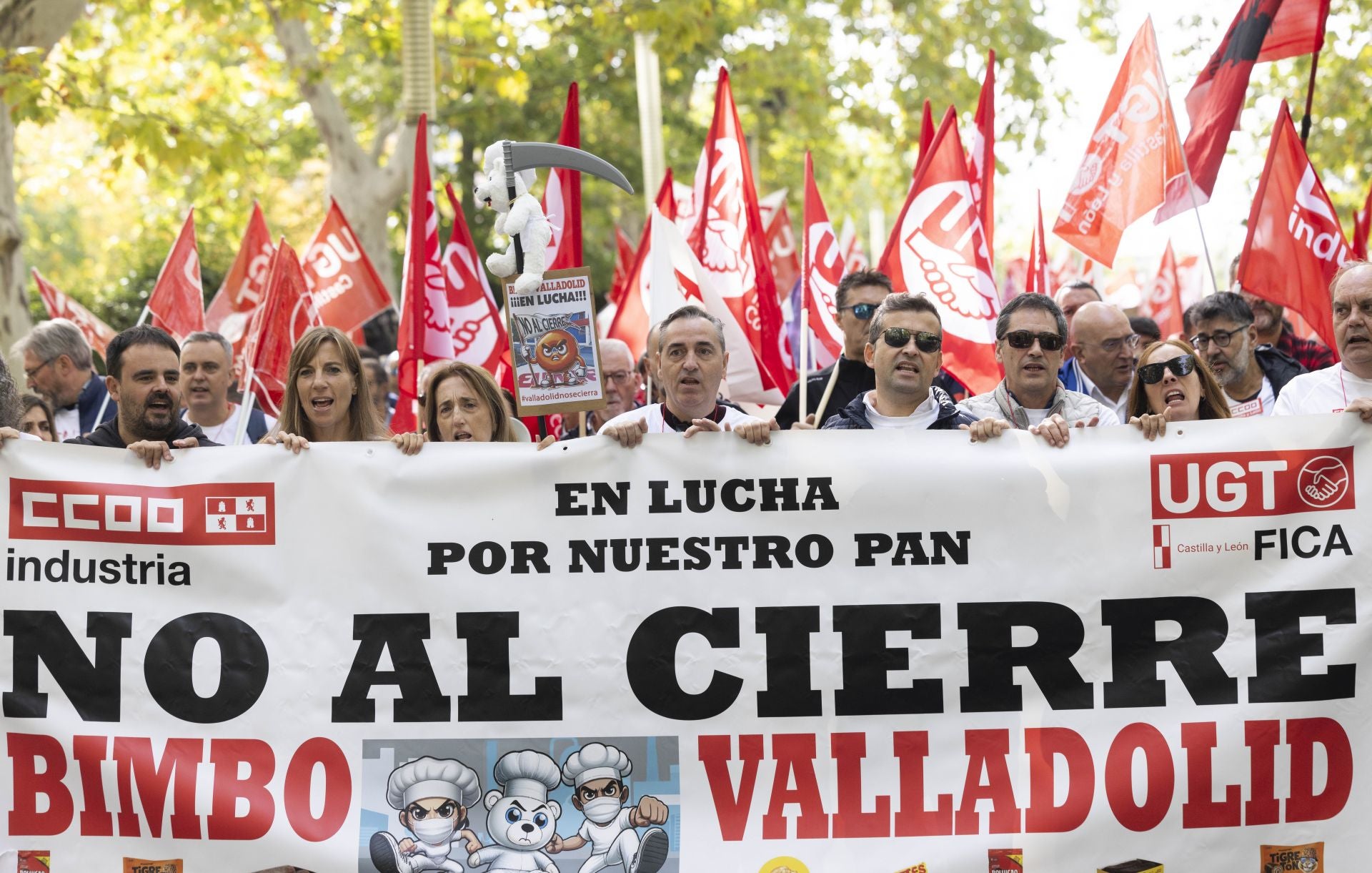 Manifestación contra el cierre de la planta de Bimbo en Valladolid