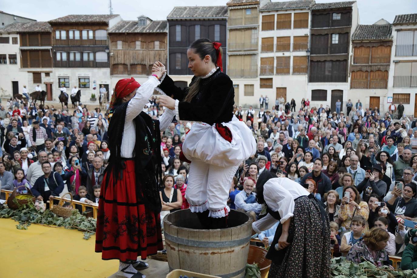 Las imágenes del pisado de la uva en Peñafiel