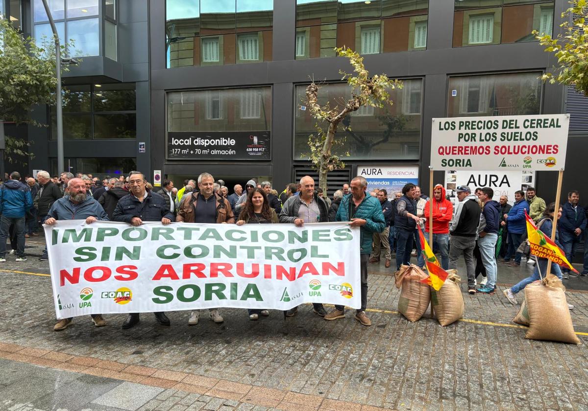 Movilización en Soria, el pasado 26 de septiembre, por la situación del cereal.