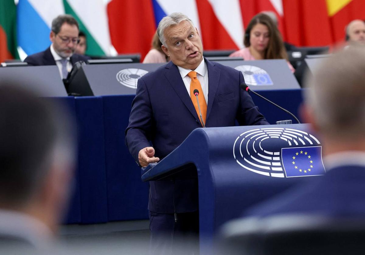 Orban este miércoles en el Parlamento Europeo.