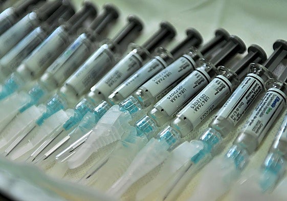 Vacunas preparadas para el inicio de la campaña de vacunación de gripe y covid.