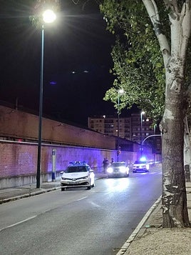 La Policía Municipal, en el lugar del accidente.