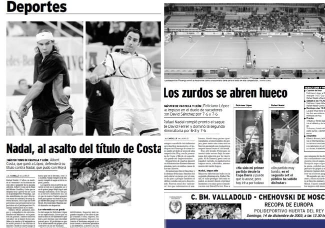 Recopilación del Máster de Castilla y León de Tenis en 2003.