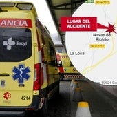 Heridas dos mujeres de 100 y 56 años al chochar contra un árbol y volcar en Segovia