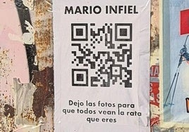 Cartel de la campaña pegado en una pared de Burgos.