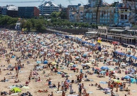 La playa de El Sardinero, el 4 de agosto de este año.