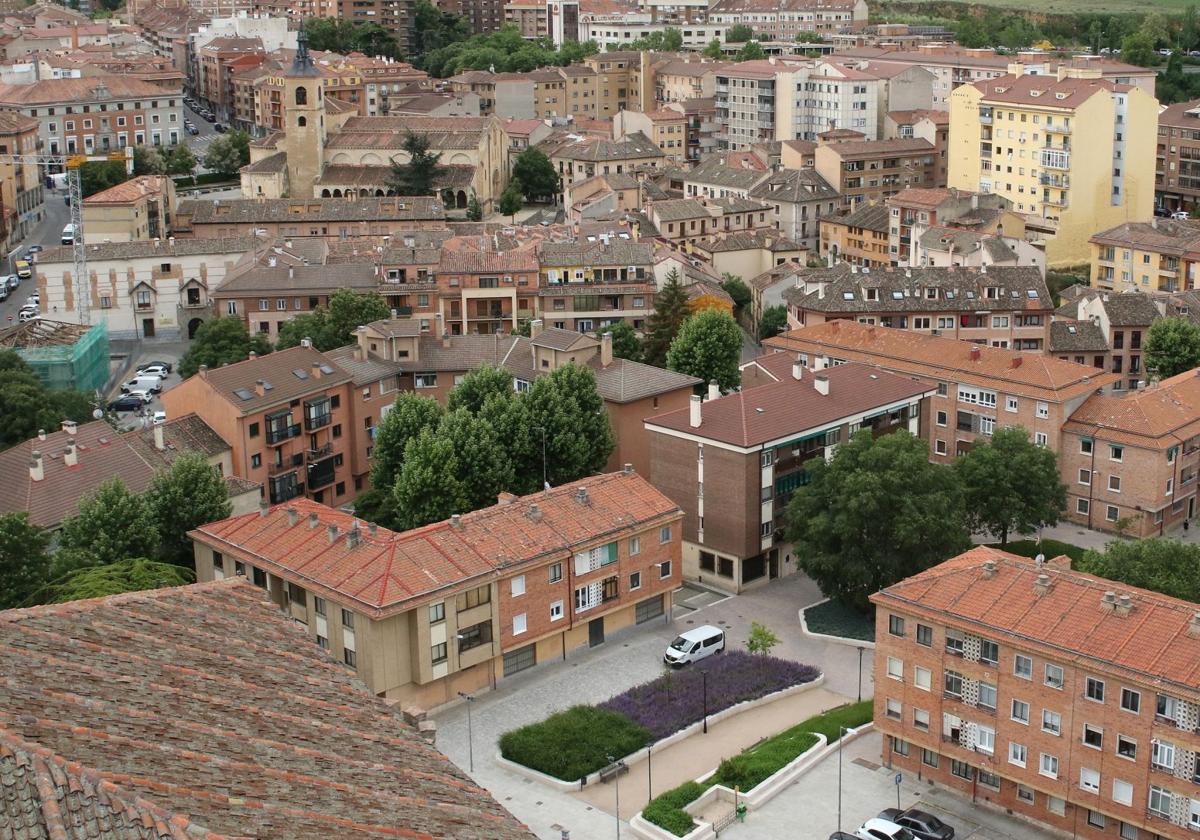 Vista aérea del barrio de San Millán en Segovia.