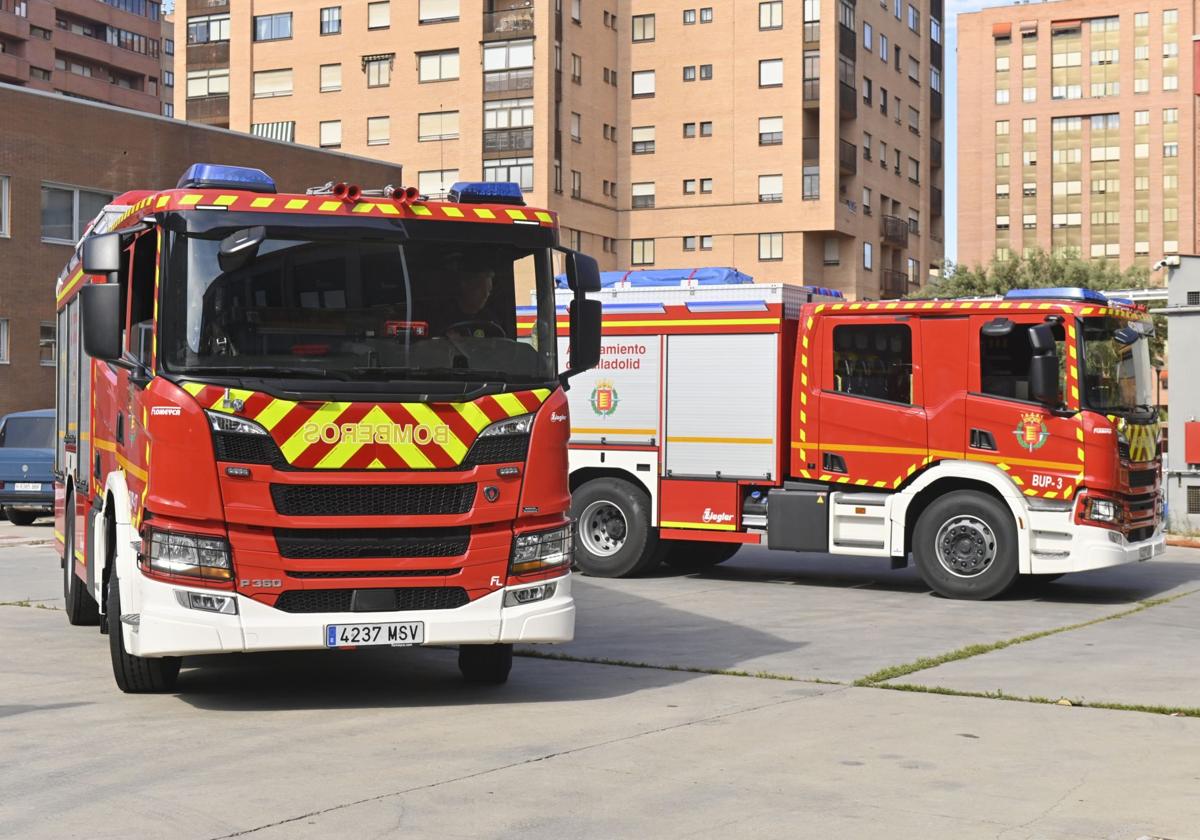 Imagen de archivo de camiones de los Bomberos de Valladolid.