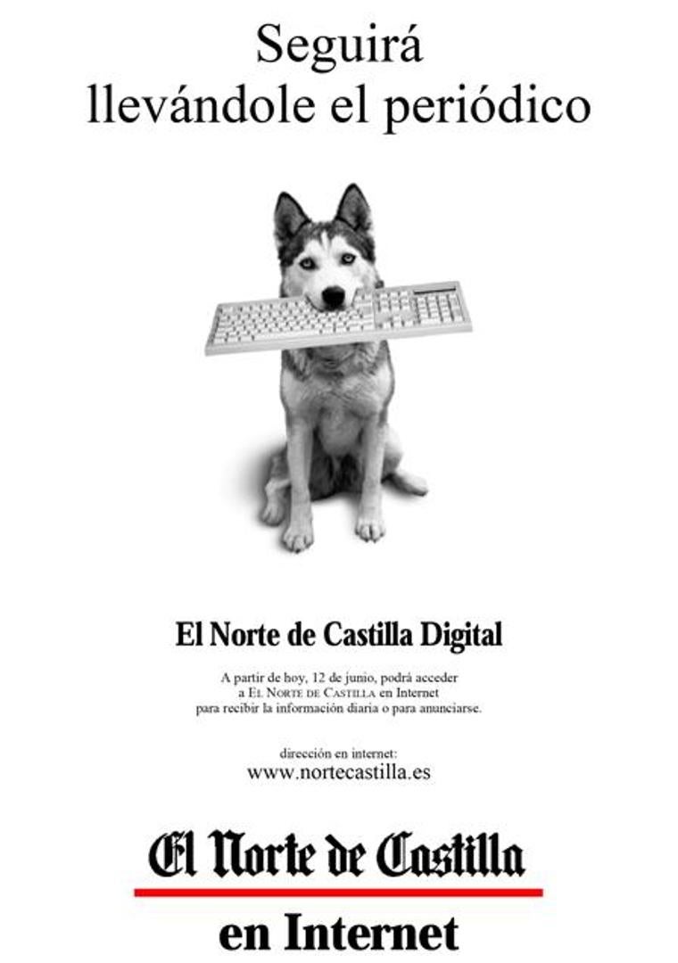 Imagen - Página publicada en la edición impresa de El Norte de Castilla el 12 de junio de 1997 anunciando la llegada de la versión digital del diario.