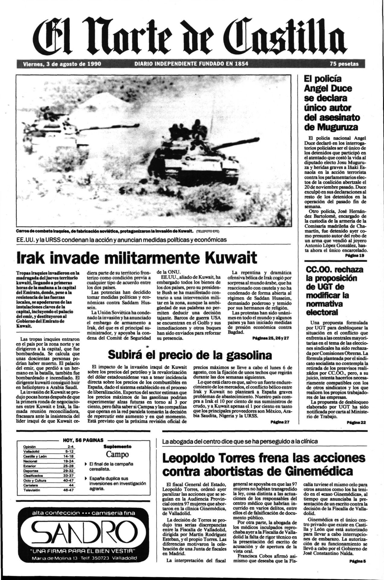 Irak, liderado por Saddam Hussein, invade Kuwait