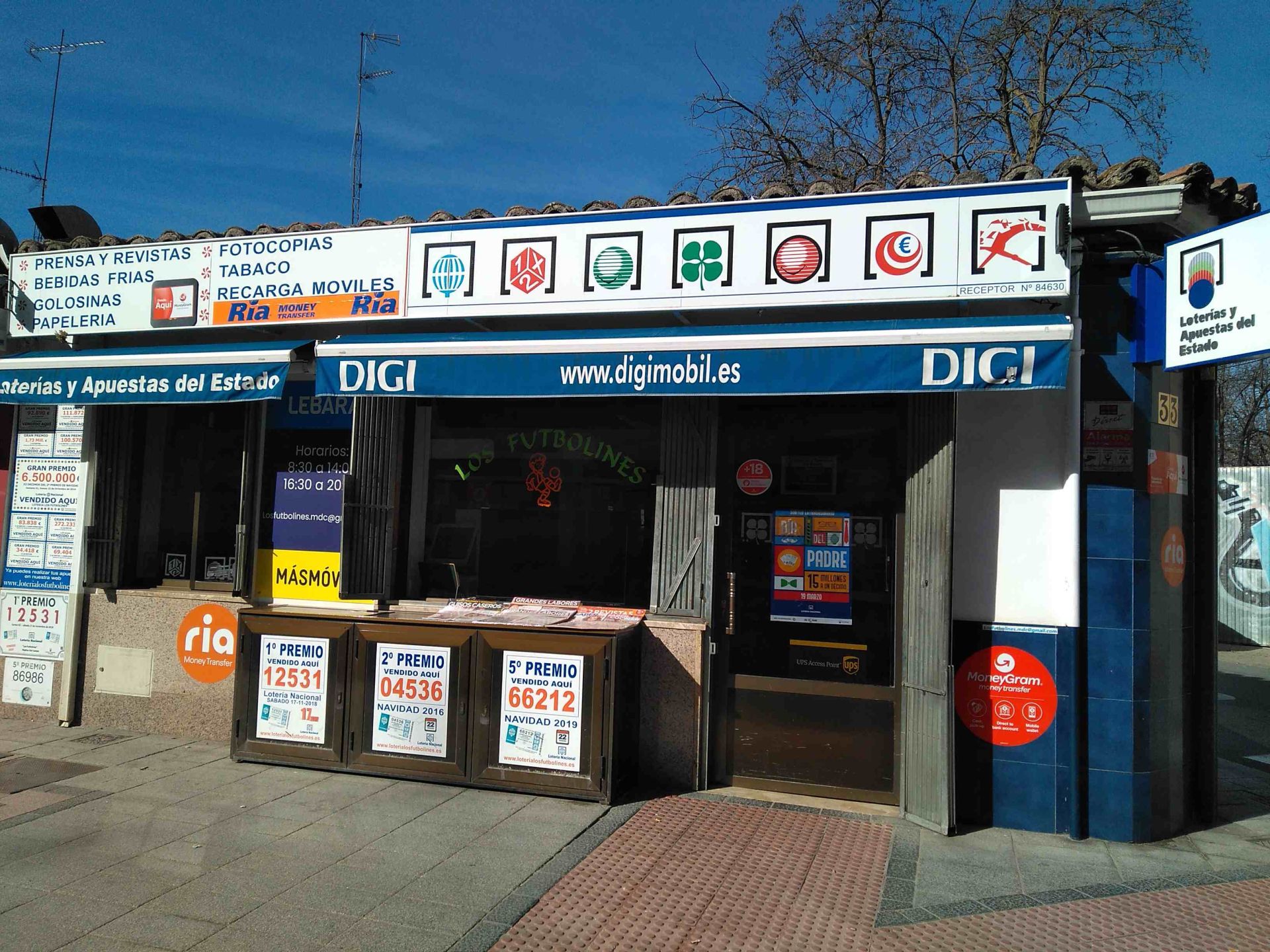 Despacho que ha validado el premio de la Bonoloto.