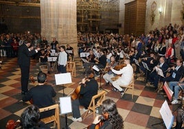 Interpretación del Villancico a San Frutos en el trascoro de la Catedral.