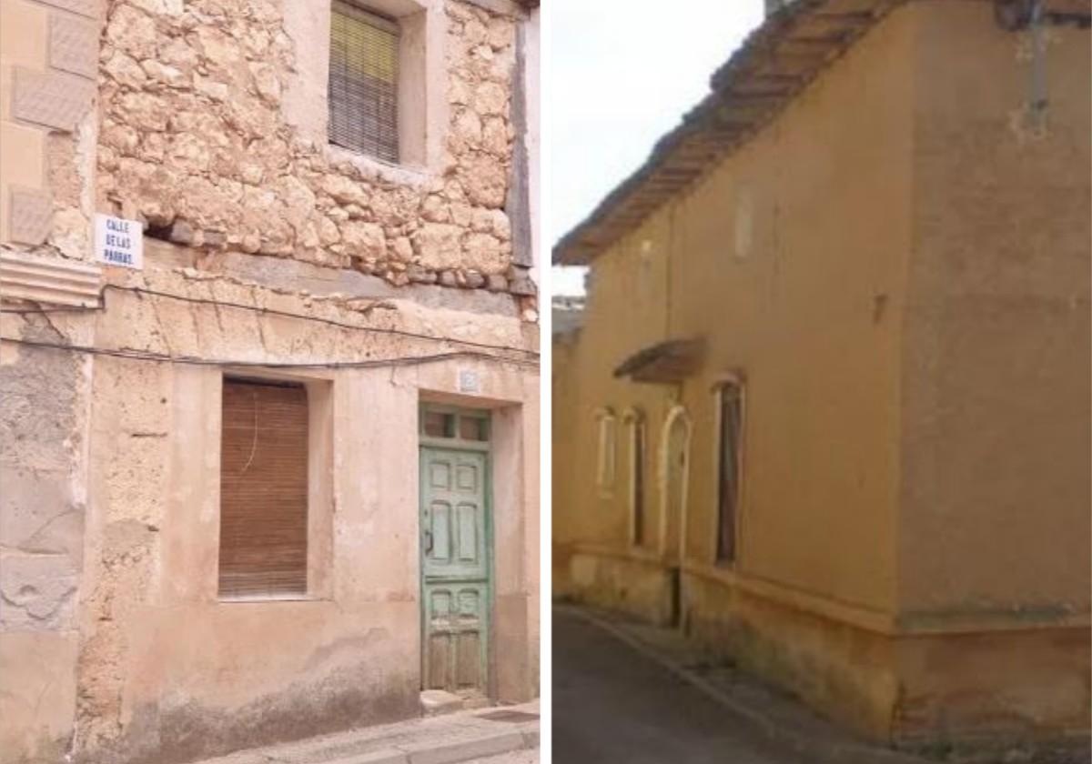 Dos de las viviendas rurales más baratas de Valladolid, localizadas en Valdearcos de la Vega (i) y Villafrades de Campos (d).