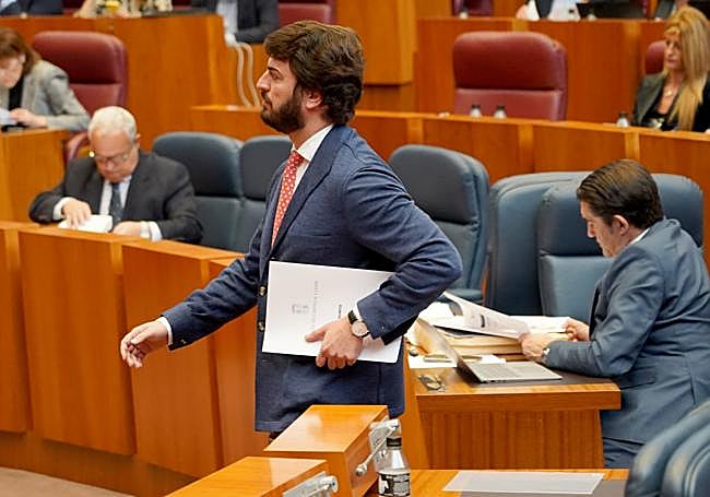 Juan García-Gallardo, este miércoles, en el hemiciclo.