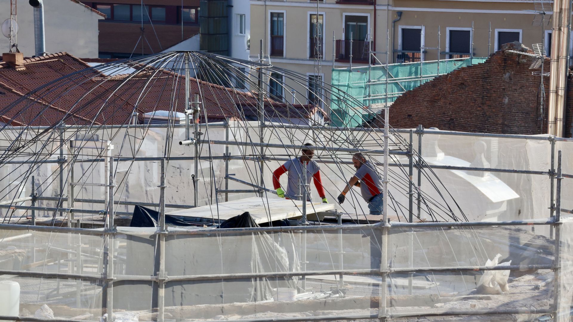 Las imágenes de las obras de restauración de la cúpula de la Vera Cruz