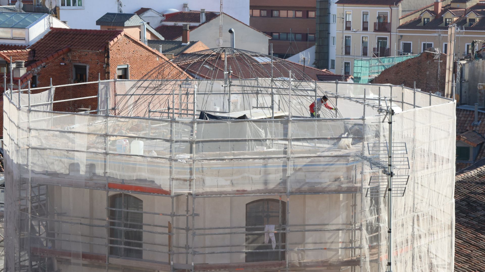 Las imágenes de las obras de restauración de la cúpula de la Vera Cruz