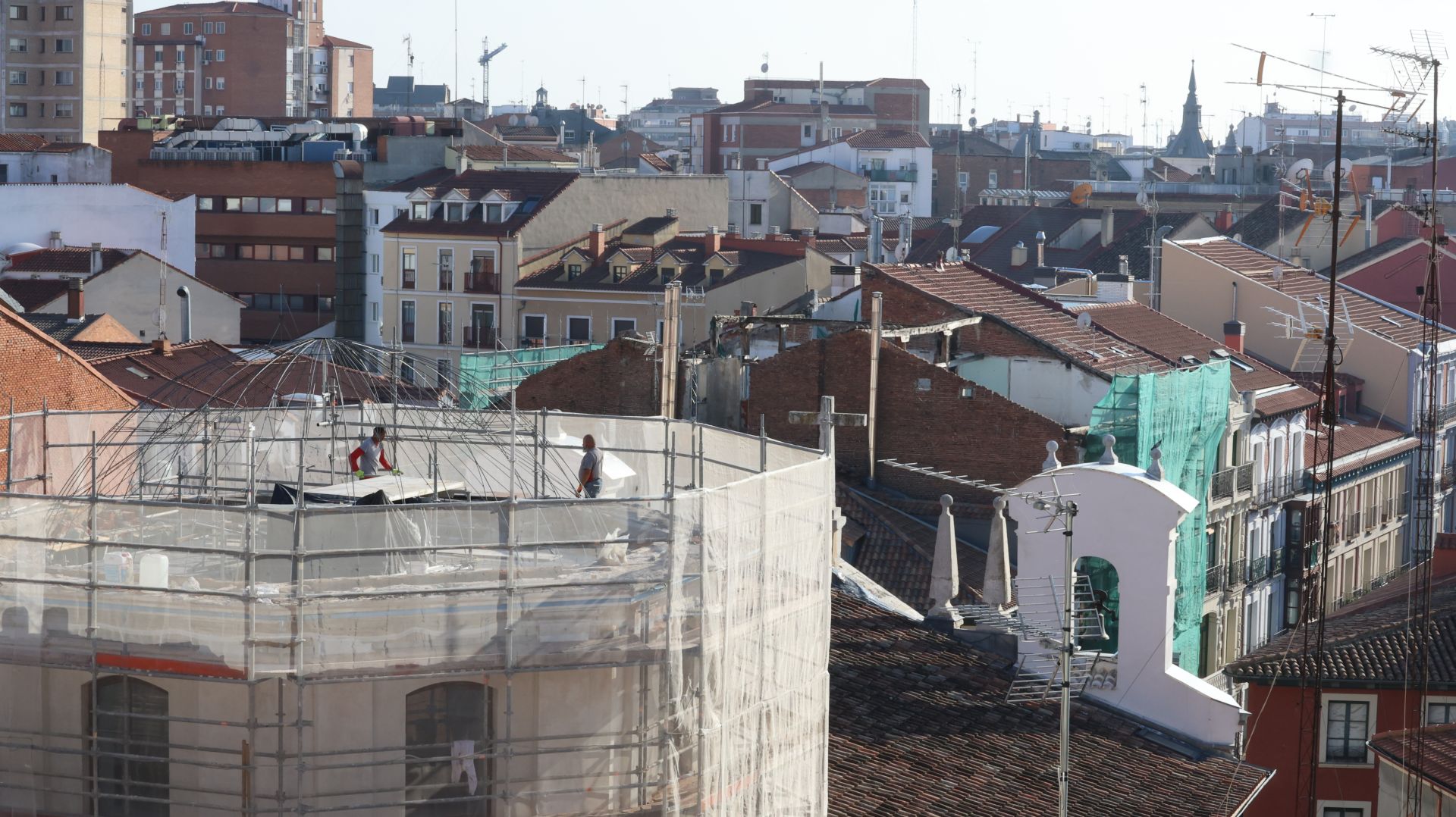 Las imágenes de las obras de restauración de la cúpula de la Vera Cruz