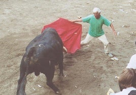 Conrado Abad, durante un festejo taurino.