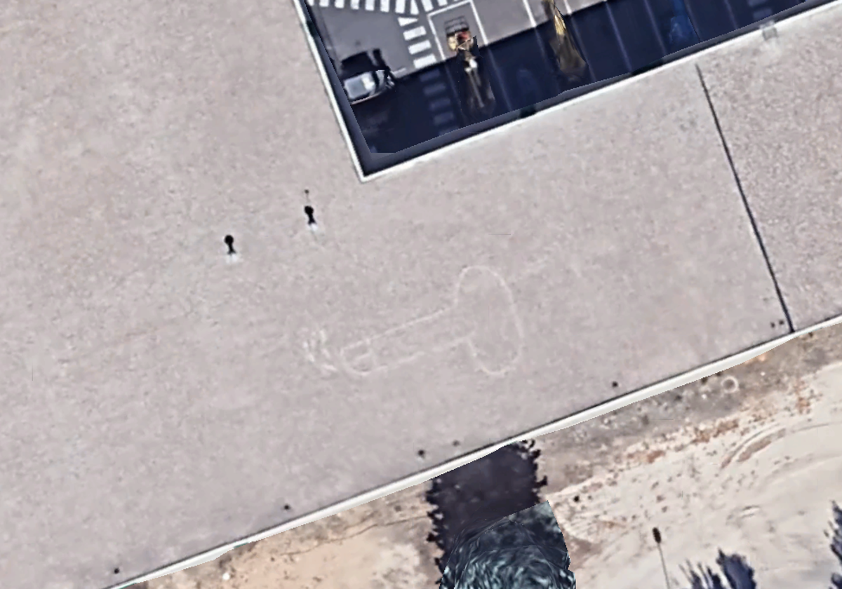 La peculiar figura, visible desde Google Earth.