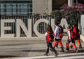 Miembros de Cruz Roja, en Valencia.