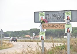 Pintadas clamando justicia para Esther en Traspinedo.