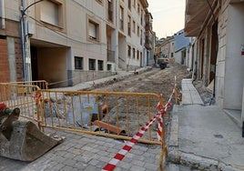 Tramo de la calle Las Vacas en obras.