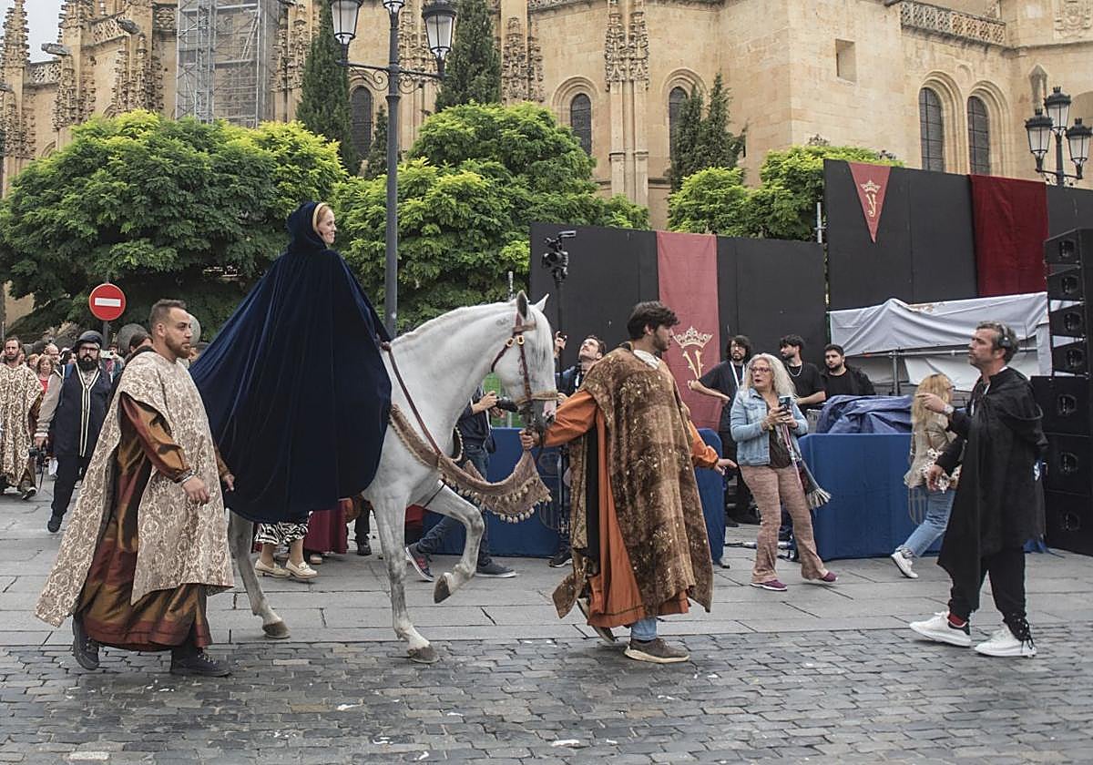 Un momento de la recreación histórica de la proclamación de Isabel la Católica.