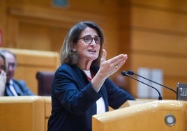 Teresa Ribera comparece ayer en el Senado para abordar la gestión de la DANA.