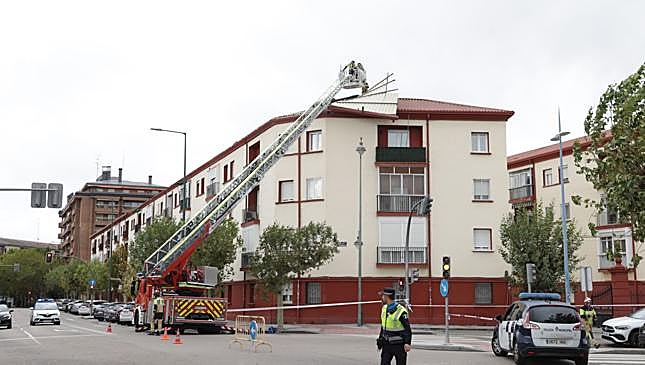 Imagen antes - Aspecto del edificio el día del incidente y en la actualidad.