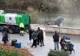 Rodaje de la serie 'Cochinas' en la zona de las Moreras de Valladolid