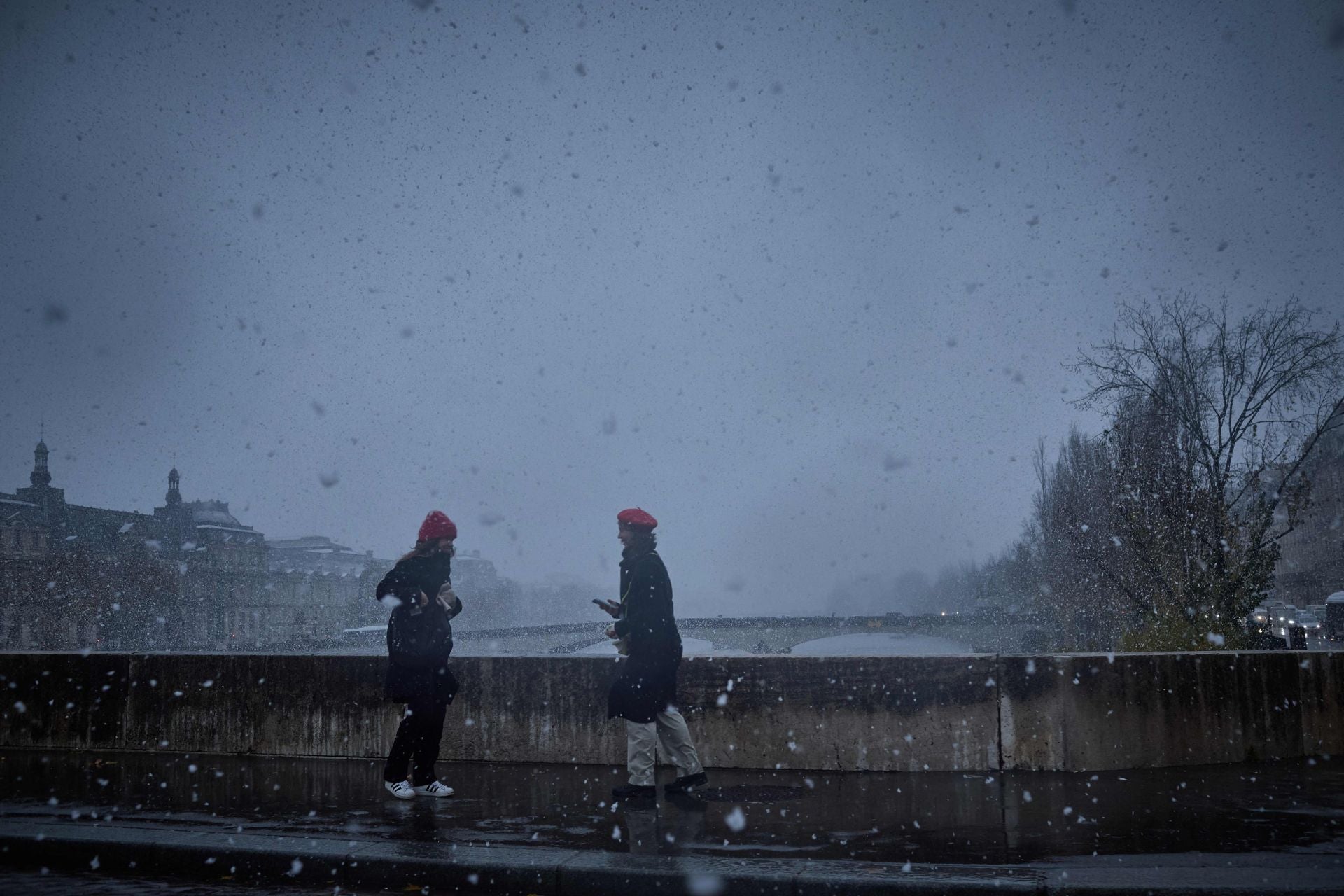 París amanece cubierta de nieve y deja imágenes impresionantes