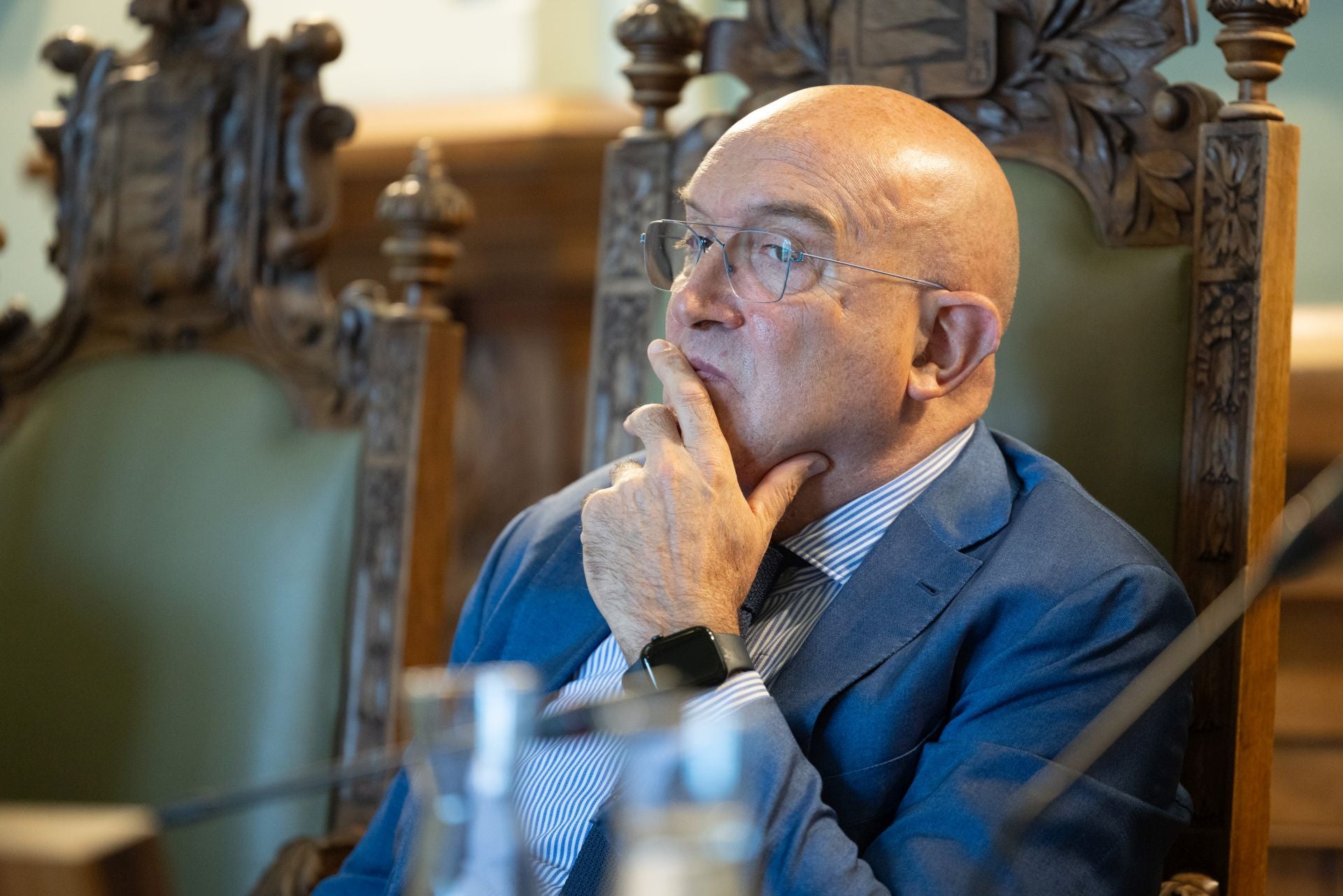 Jesús Julio Carnero durante un pleno en el Ayuntamiento de Valladolid.